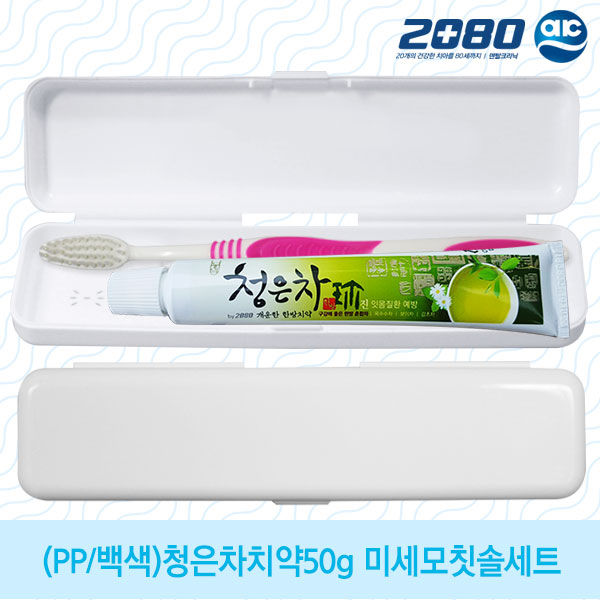 (PP/백색)애경 청은차치약50g 미세모칫솔세트