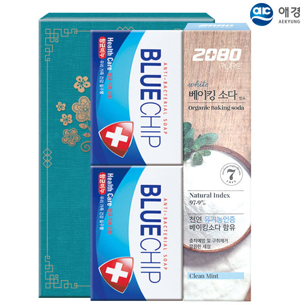 애경 항균블루칩비누2P 베이킹소다치약90g(3종)